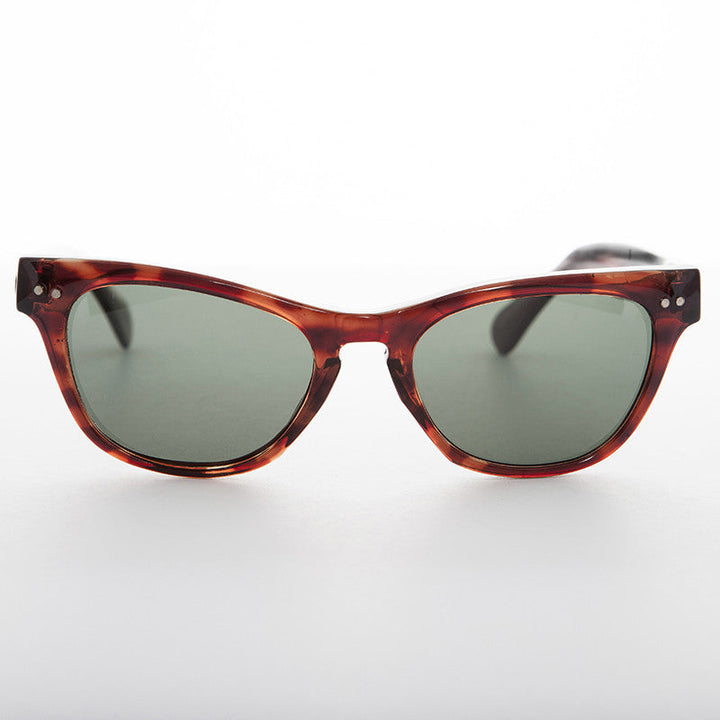 Horn Rim Rectangular Vintage Sunglass with Glass Lens - Norma Jean