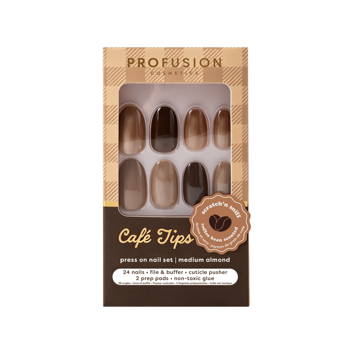 Café Tips Press On Nail Set