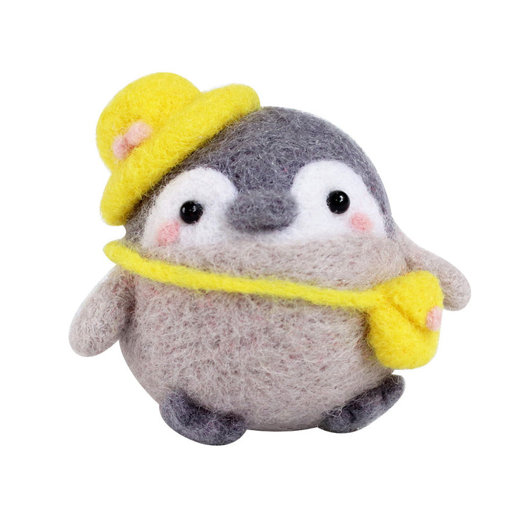 Casual Penguin Needle Felting Kit. Wizardi DIY Wool Craft Kit F07N8-W117