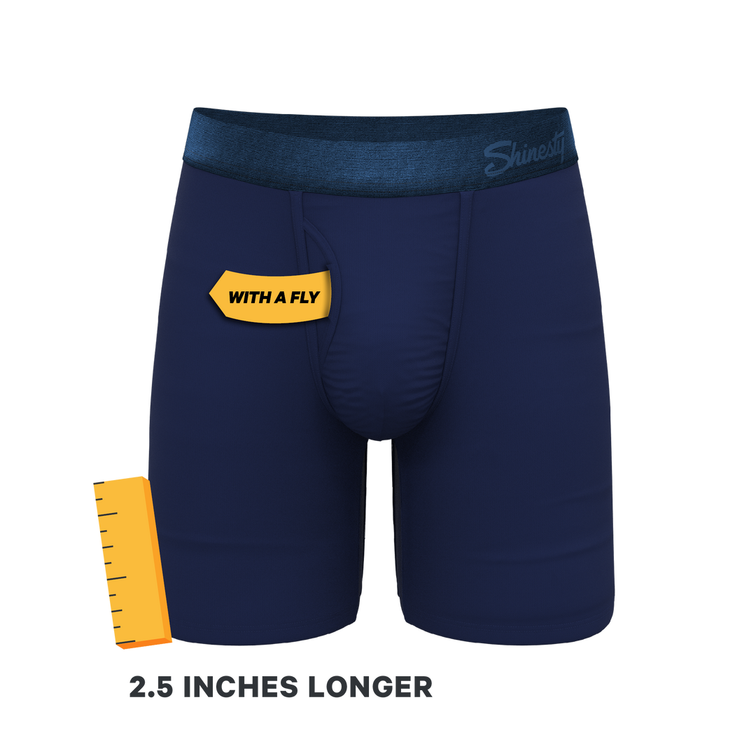 The Navy Jones | Tonal Navy Long Leg Ball Hammock® Pouch Underwear With Fly