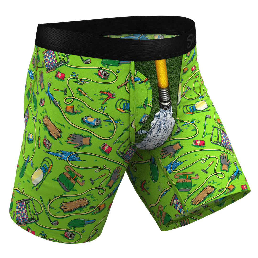 The Nice Piece Of Grass | Gardening Hose Long Leg Ball Hammock® Pouch Underwear With Fly