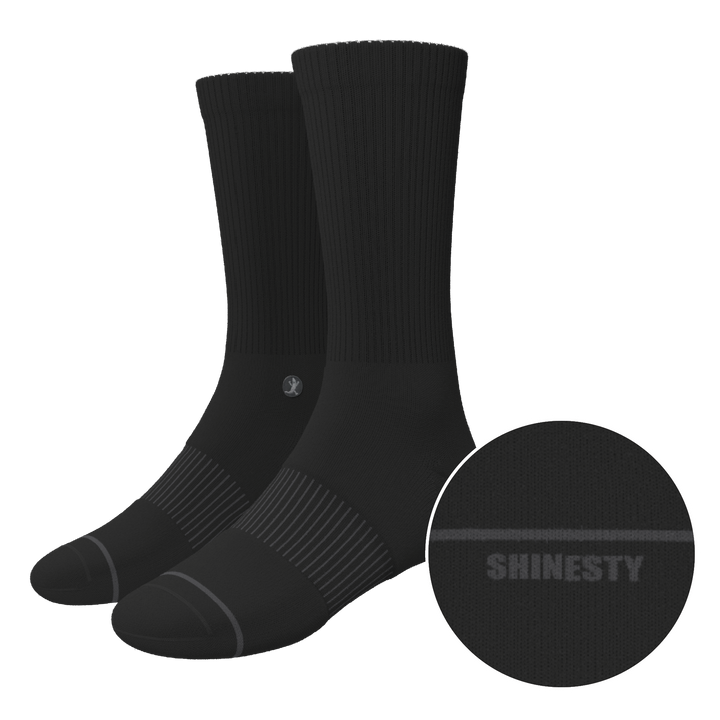 The Night Op | Plain Black Heel Hammock™ Crew Socks