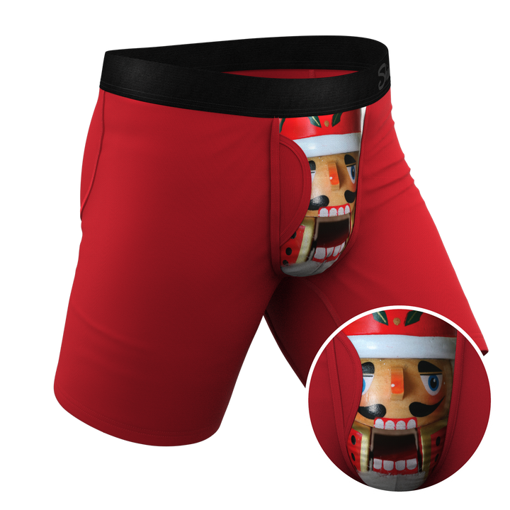 The Nutcrack-Him | Nutcracker Christmas Long Leg Ball Hammock® Pouch Underwear With Fly