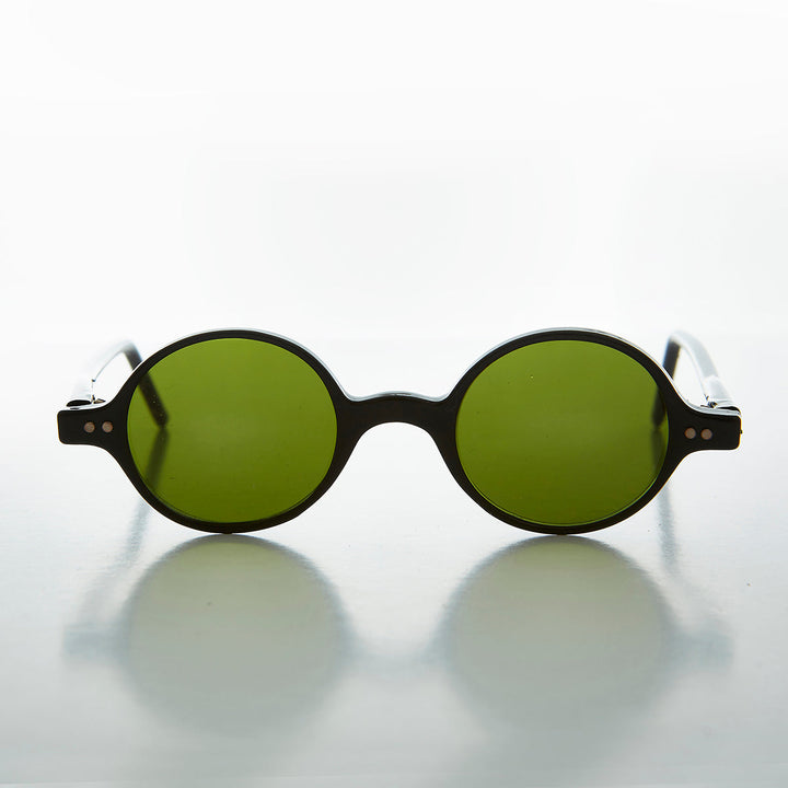 Small Round Spectacle Sunglass with Color Tinted Lens - Owen