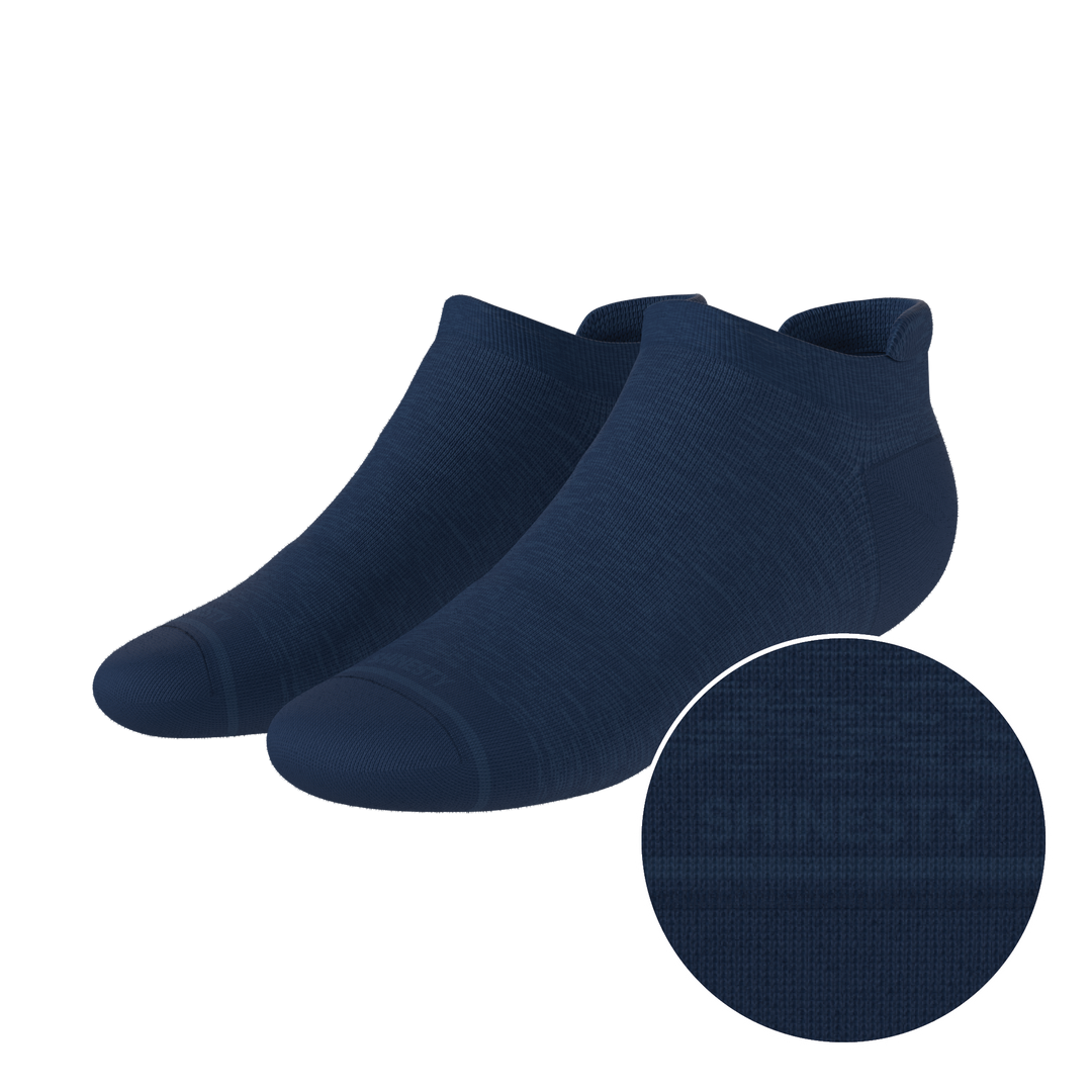 The Ocean Blue | Chambray Heather Heel Hammock™ Ankle Socks
