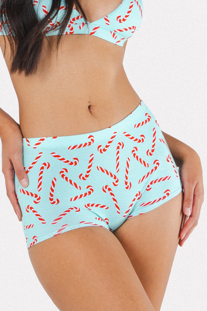 The Peppermint Pimp Canes | Candy Cane Modal Boyshort Underwear