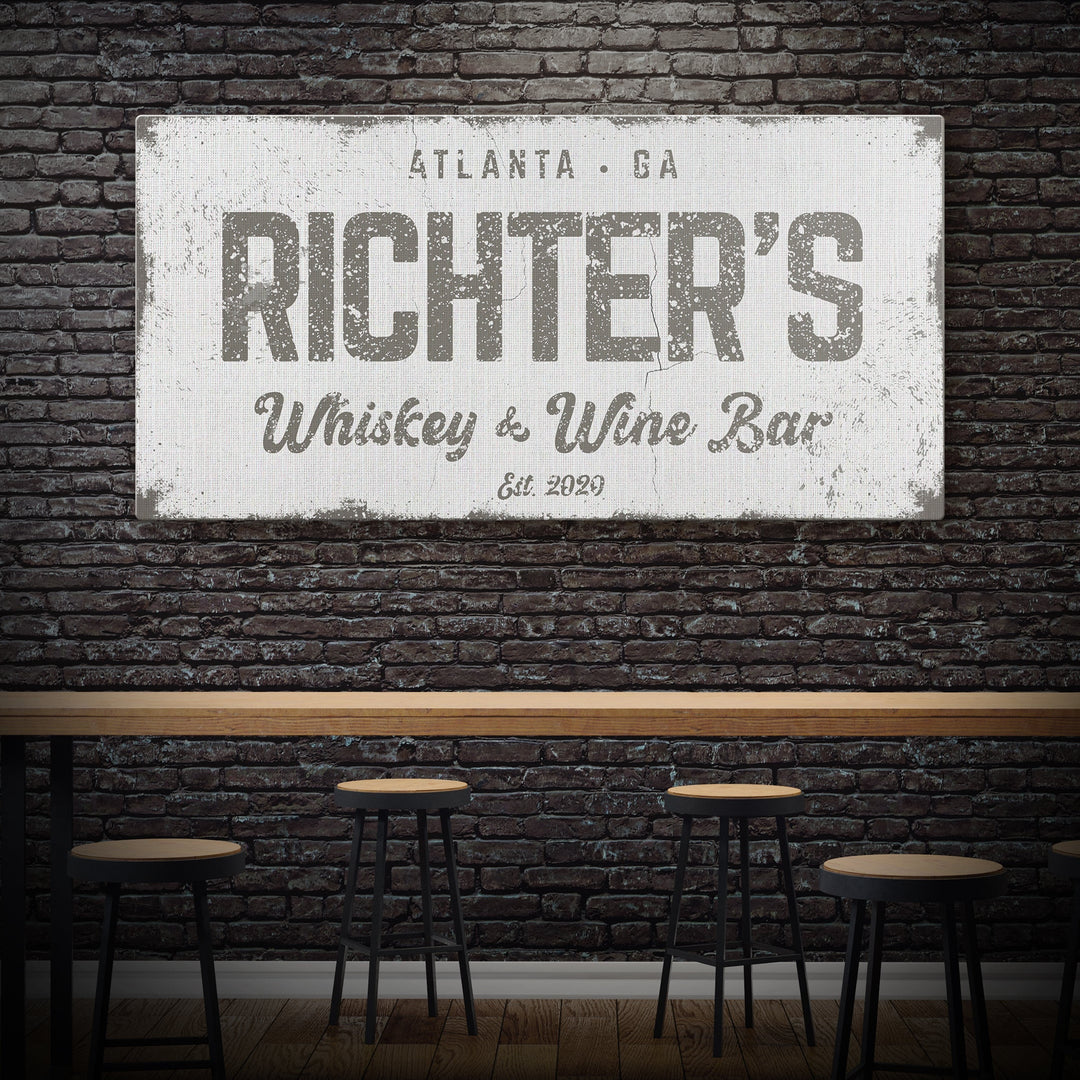 Personalized Whiskey and Wine Bar Sign: Custom Bar Signs for Home Bar – Perfect Man Cave Wall Decor & Ideal Gift for Wine Lovers