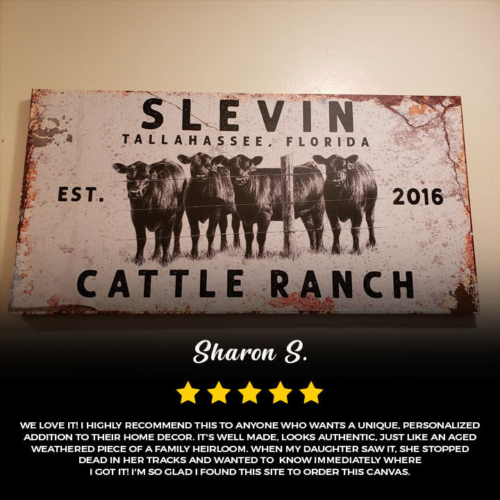 Personalized Cattle Ranch Rustic Sign II