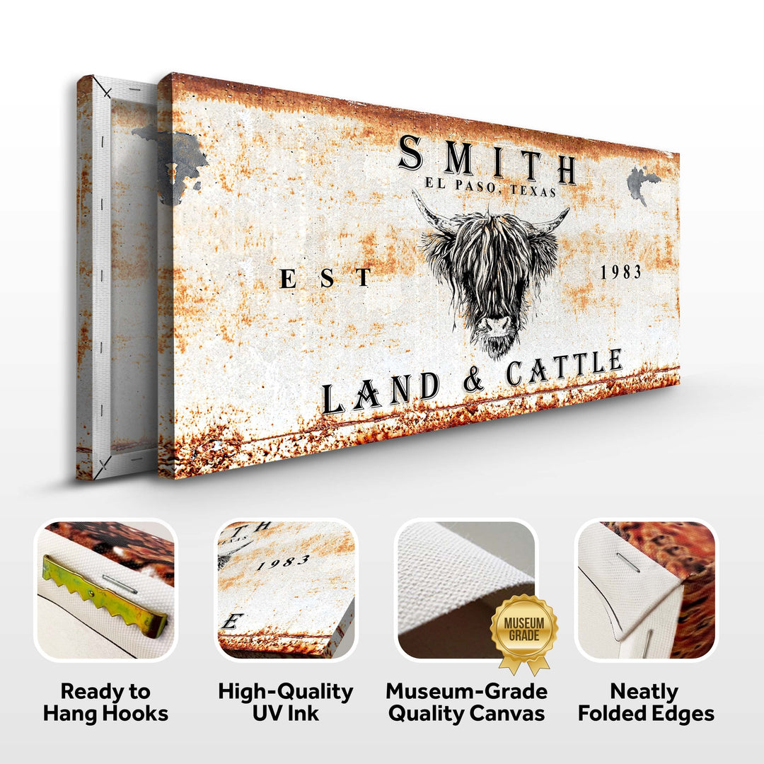 Land And Cattle Rustic Sign III