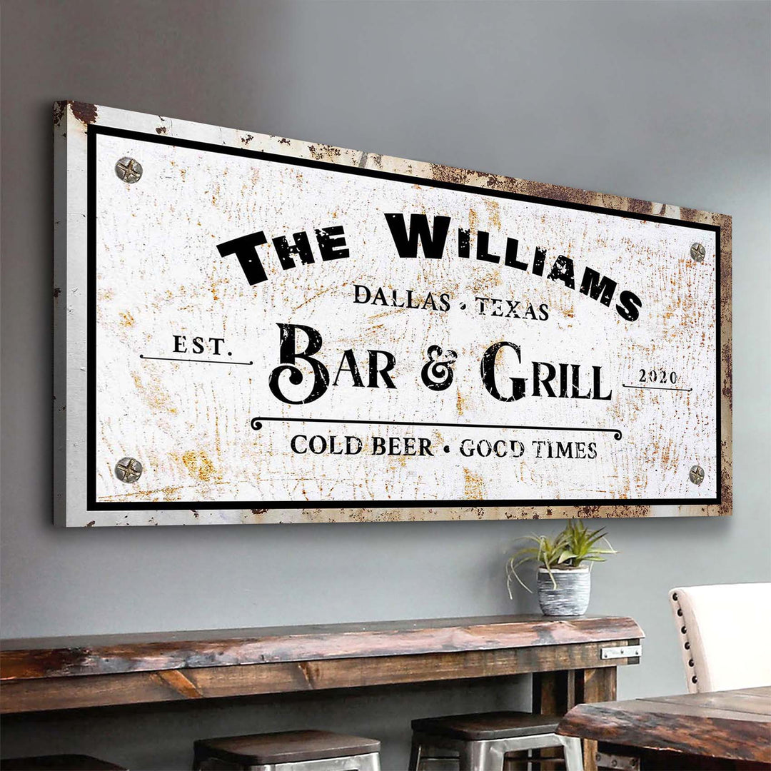 Bar and Grill Sign VIII