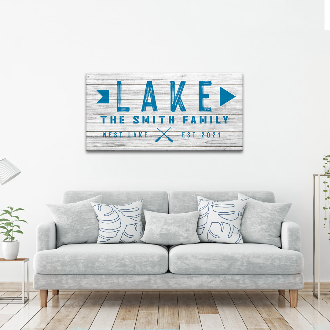 Wooden Lake Arrow Sign