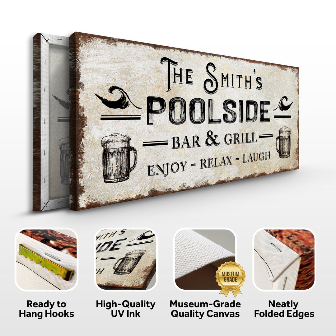 Personalized Poolside Bar And Grill Sign
