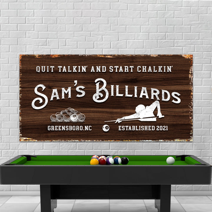 Billiards Room Vintage Sign