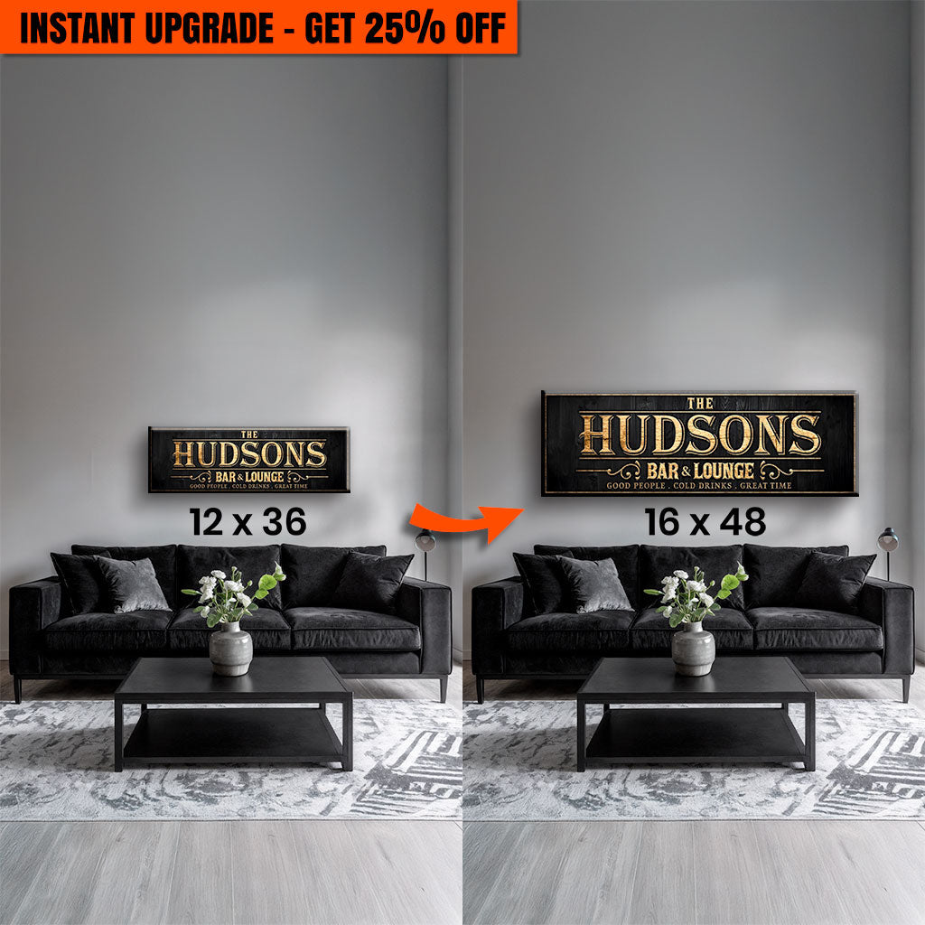 Upgrade Your 36x12 Inches Canvas 'Custom Bar Sign II' To 48x16 Inches Canvas