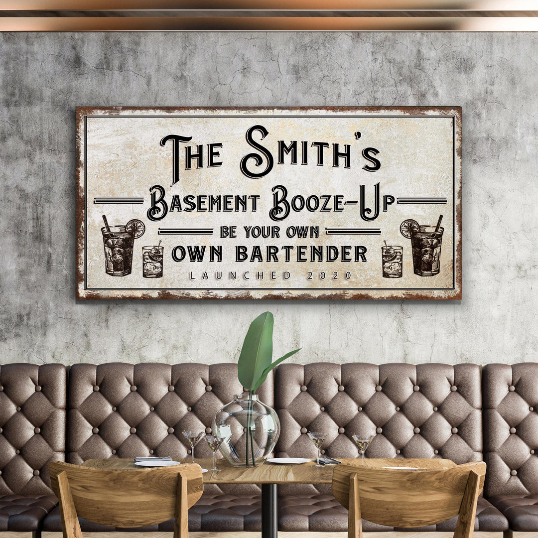 Basement Booze Up Sign