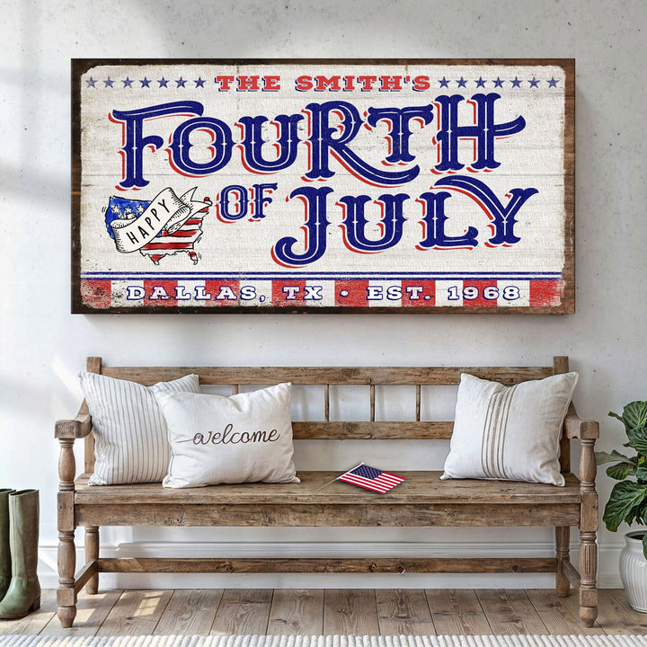 4th of July Personalized Welcome Sign