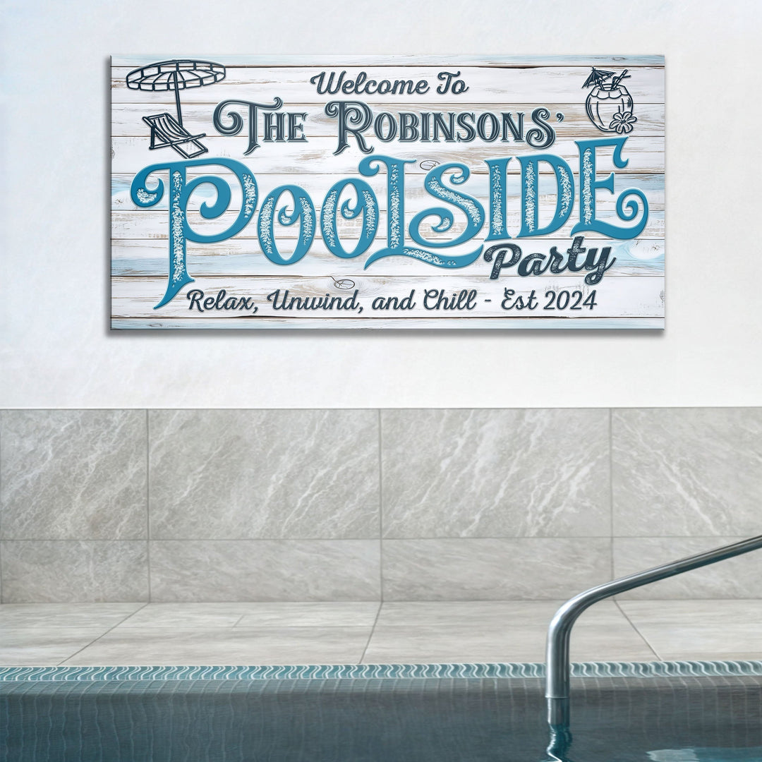 Personalized Pool Party Sign