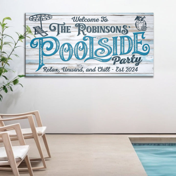 Personalized Pool Party Sign