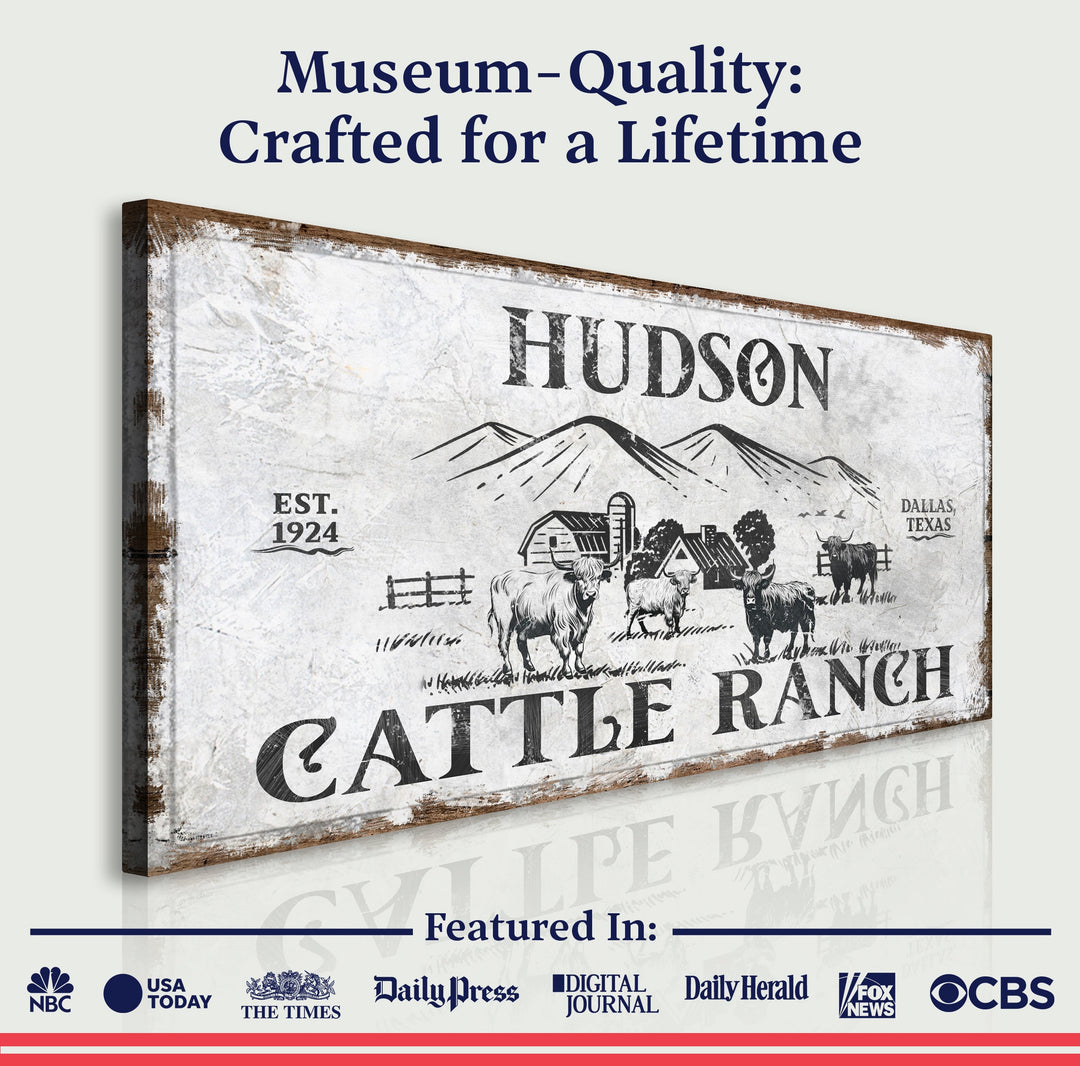 Personalized Highland Cattle Ranch Sign