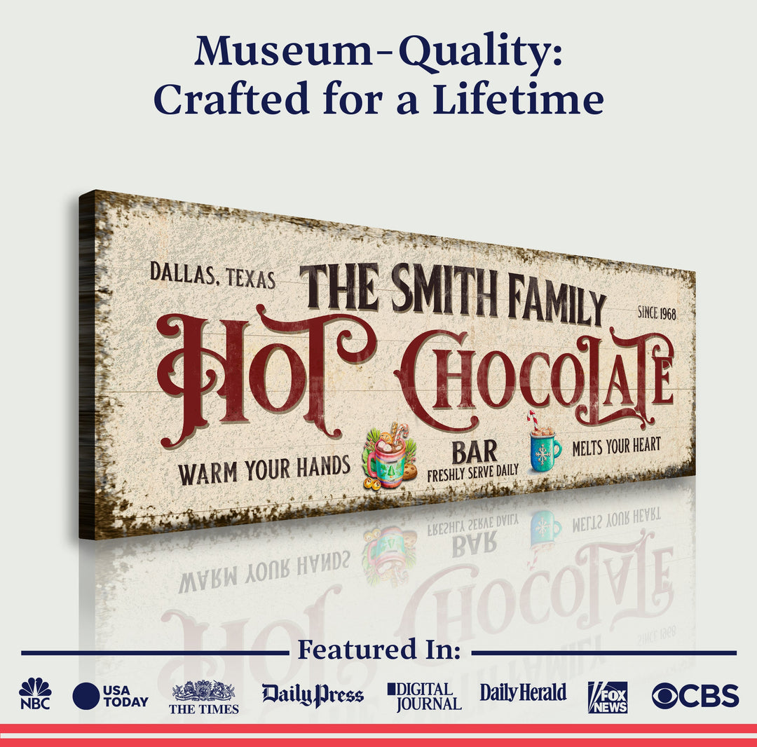 Hot Chocolate Christmas Bar Sign