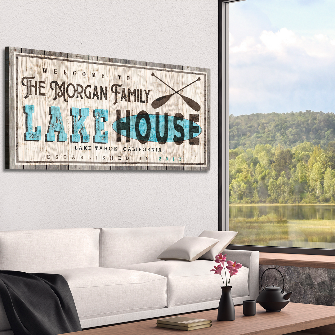 Vintage Family Lake House Sign