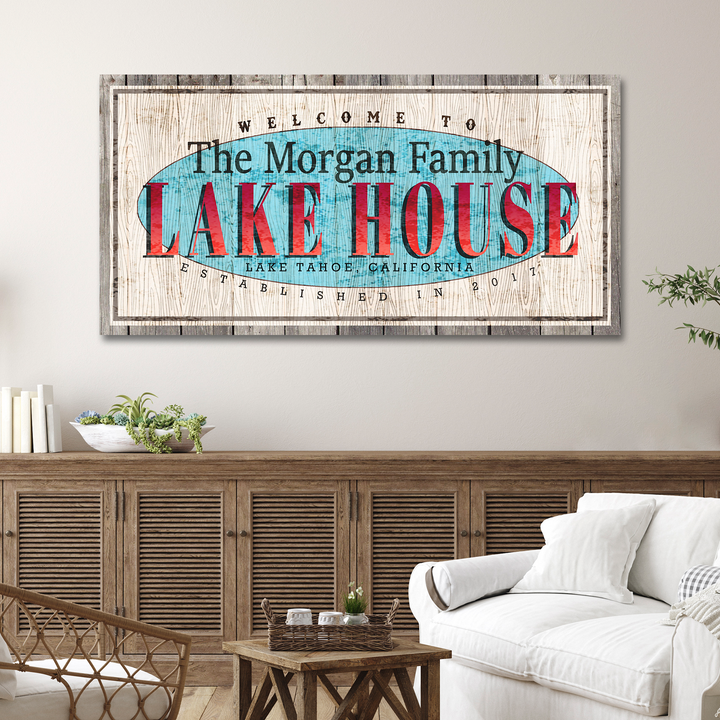 Vintage Family Lake House Sign