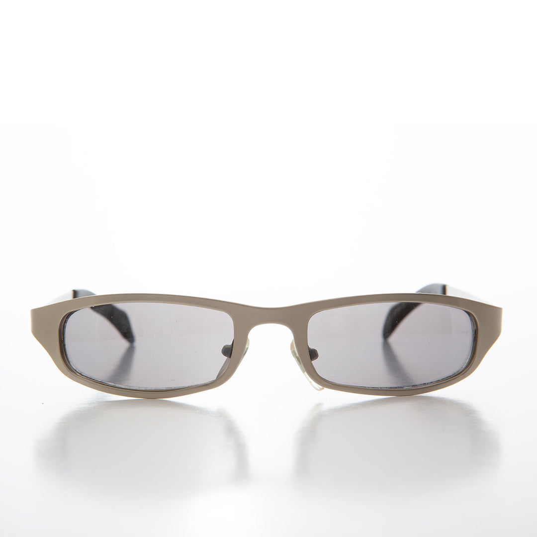 90s Sleek Sporty Wrap Metal Sunglass - Perez