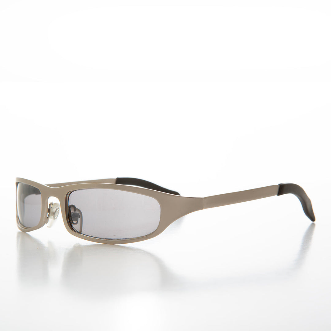 90s Sleek Sporty Wrap Metal Sunglass - Perez