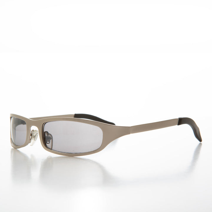 90s Sleek Sporty Wrap Metal Sunglass - Perez