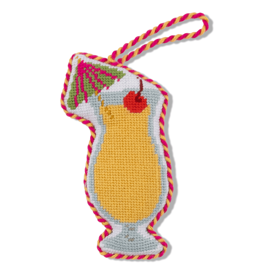 Needlepoint Icon Ornament - Piña Colada