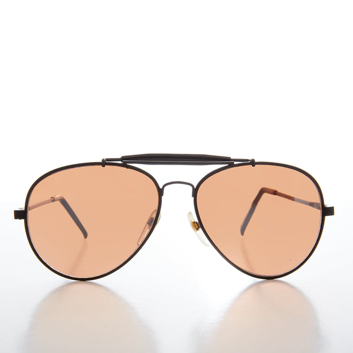 Classic Brow Bar Metal Aviator Sunglass - Polk