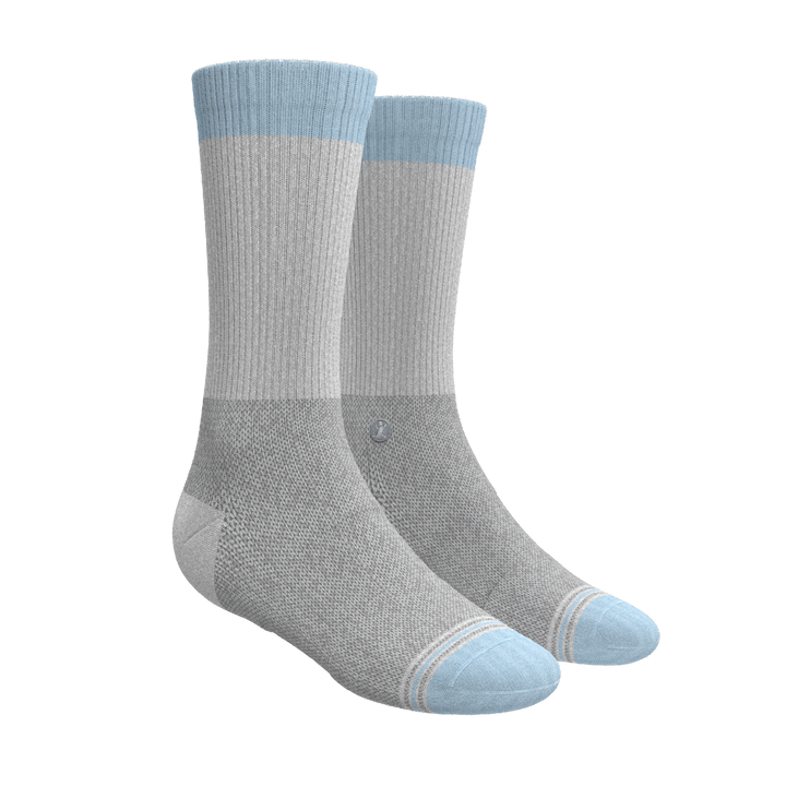 The Pacific Blue | Tri Color Block Heel Hammock™ Crew Socks