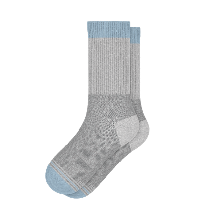 The Pacific Blue | Tri Color Block Heel Hammock™ Crew Socks