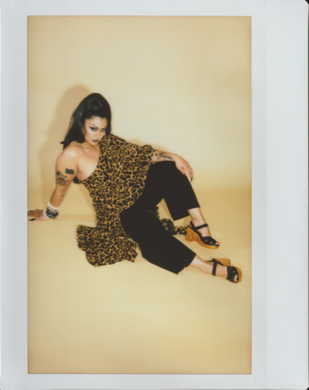 the Pagoda - in Black Suede and Leather