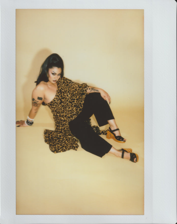 the Pagoda - in Black Suede and Leather