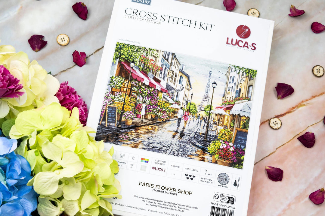Paris Flower Shop BU5107L Counted Cross-Stitch Kit