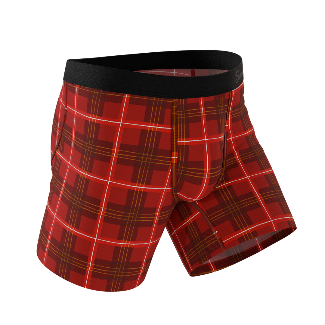 The Partridge | Red Cozy Plaid Ball Hammock® Pouch Underwear