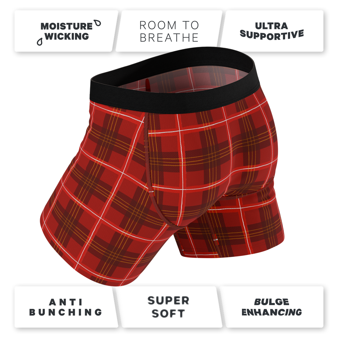 The Partridge | Red Cozy Plaid Ball Hammock® Pouch Underwear