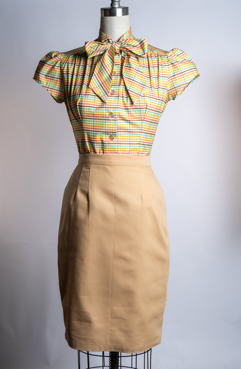 Estelle Blouse, Vintage Plaid