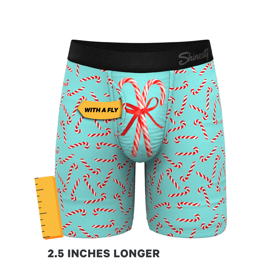 The Peppermint Pimp Canes | Candy Cane Long Leg Ball Hammock® Pouch Underwear With Fly