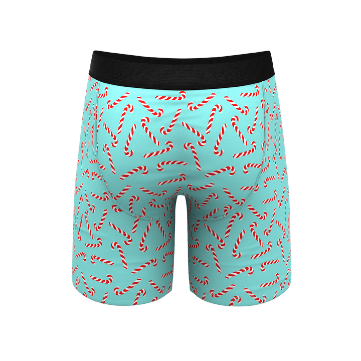 The Peppermint Pimp Canes | Candy Cane Long Leg Ball Hammock® Pouch Underwear With Fly