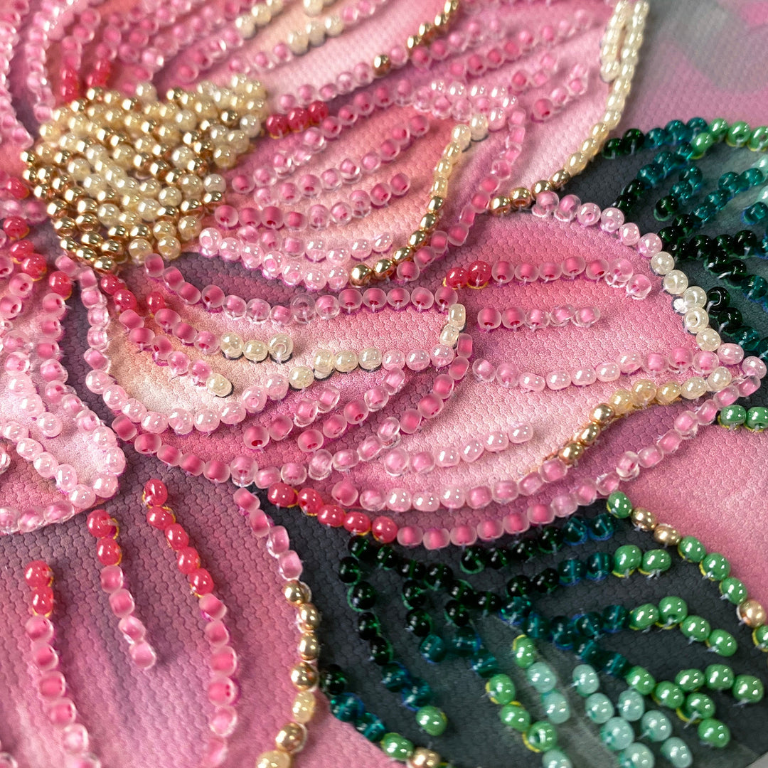 Petal Kiss Mini Bead Embroidery Kit by Abris Art AM-267