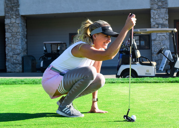 Par 4 - Grey Argyle Thigh Highs. Petite to Plus Size