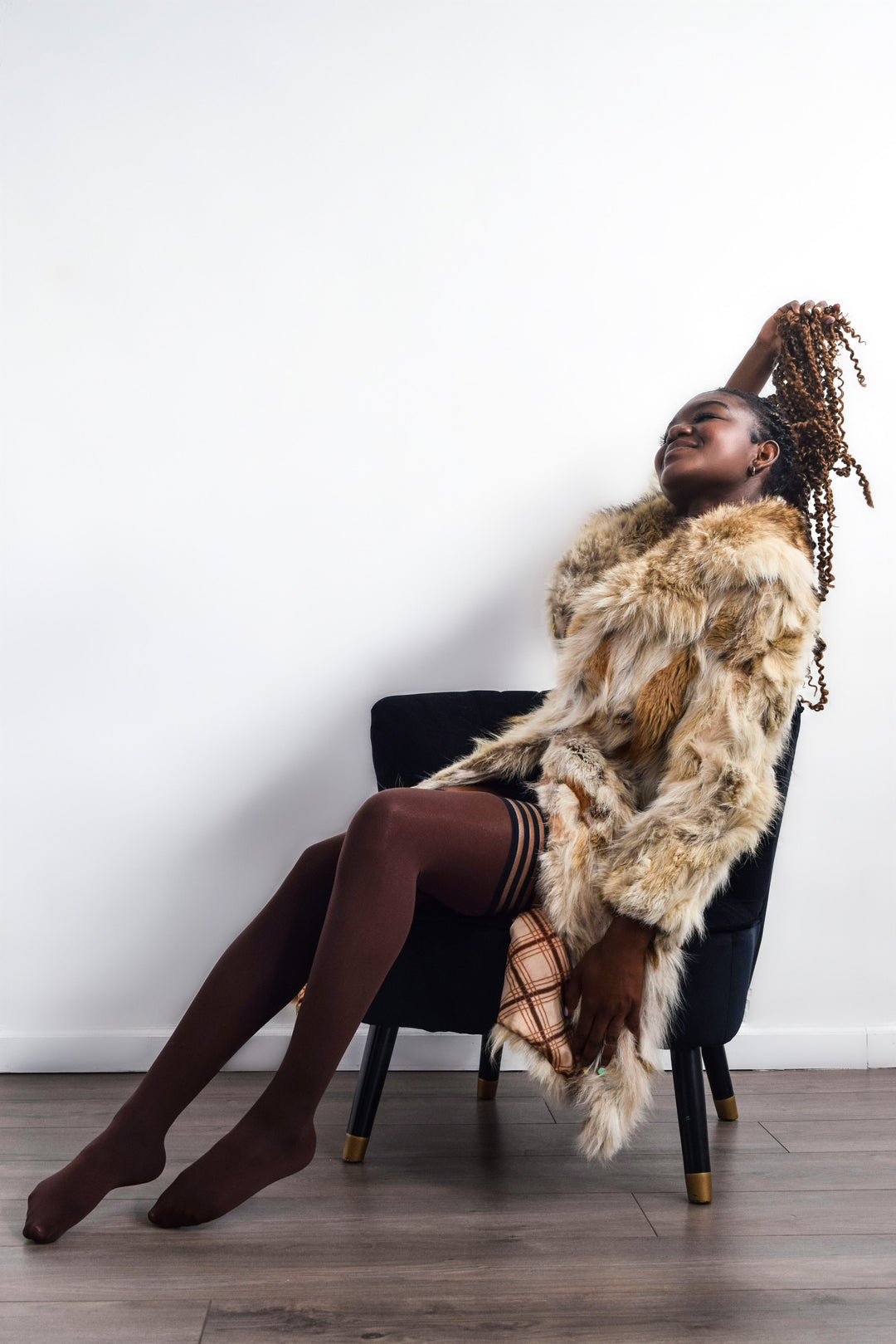 Autumn: Chocolate Opaque Thigh-Highs. Petite to Plus Size