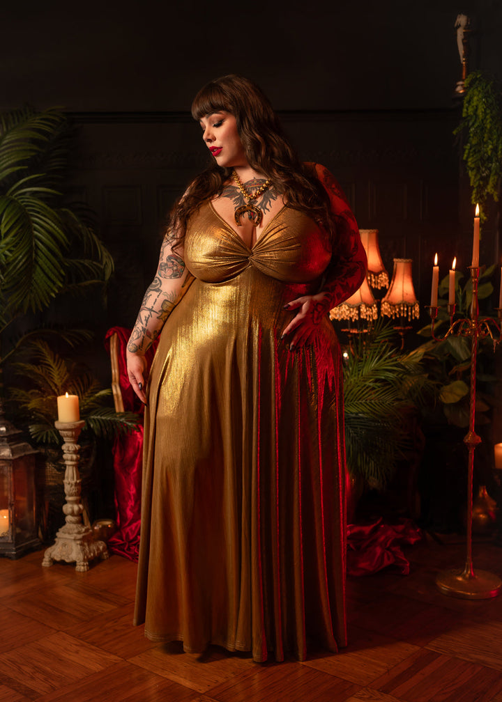 Siren Dress in Liquid Gold