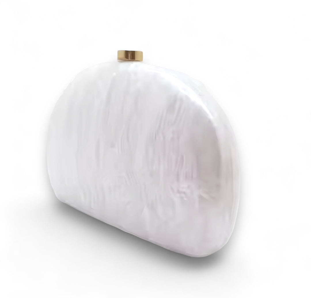 Acrylic Clutch or Crossbody Handbag - White