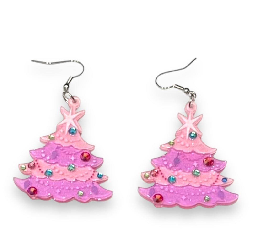 Pinkmas tree earrings by Miss Fluff x Lipstick & Chrome – view 3