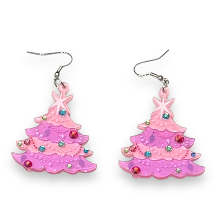 Pinkmas tree earrings by Miss Fluff x Lipstick & Chrome – view 3