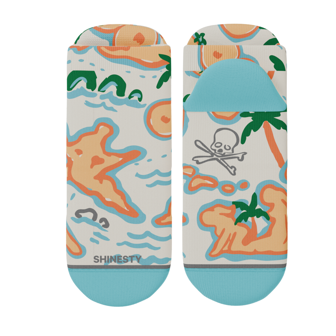 The Pirate's Booty | Naughty Map Heel Hammock™ Ankle Socks