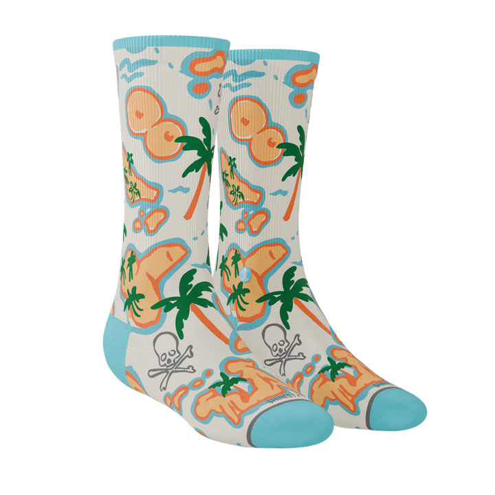 The Pirate's Booty | Naughty Map Heel Hammock™ Crew Socks